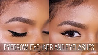 EYEBROW EYELINER for Hooded Eyes and EYELASH Tutorial for Beginners  Ale Jay [upl. by Willabella]