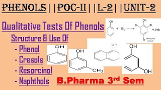 Phenol  Qualitative test  Structure and use L2U2 Organic Chemistry 2nd Bpharma 3rdsem [upl. by Nwavahs]