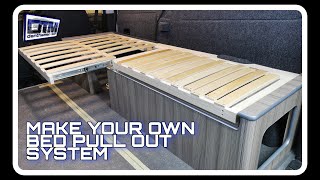 Micro Campervan Conversion Bed pull out system Series 11 Episode 7 [upl. by Pesvoh521]