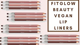 REVIEW amp SWATCHES FITGLOW BEAUTY VEGAN LIP LINERS  Integrity Botanicals [upl. by Nivre]