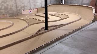 Custom Indoor RC track with high bank turns for 118 and 124 scale vehicles [upl. by Kinata]