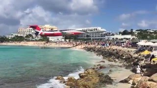 St Maarten  The Lowest Plane Landing  SXM Maho  PAWA Airlines [upl. by Amandie]