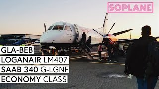 LOGANAIR  Glasgow  Benbecula  Saab 340  Trip Report  Full Flight [upl. by Ik897]