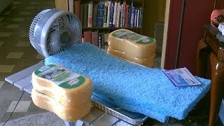 Homemade quotSpongequot HumidifierAir Cooler  DIY  FanForced Evap CoolerHumidifier [upl. by Ruosnam]