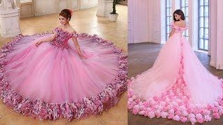 Flower making ballgown bridal dress designs ideas images [upl. by Ydnar]