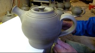 Throwing  Making a Pottery Teapot on the Wheel [upl. by Azilem946]