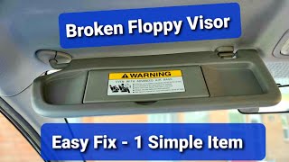 How To Fix Sun Visor  Broken Floppy  Binder Clip [upl. by Ahsikal304]