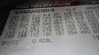 GMC Sierra Chevy Silverado Paint Code Locations [upl. by Staley]