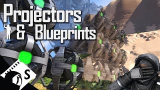 Space Engineers Tutorial Projectors and Blueprints tips tutorials and testing for survival [upl. by Yldarb]