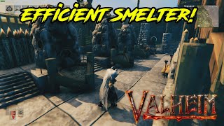 The Most Efficient Smelter amp Blast Furnace In Valheim [upl. by Slein]