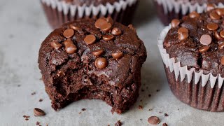 The Best Vegan Chocolate Muffins Easy amp GlutenFree Recipe [upl. by Mortimer983]