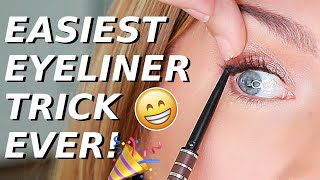 Eyeliner Trick For Hooded Downturned Aging Eyes  Quick EASY Eye Lift [upl. by Otrebor]