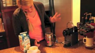 Nespresso Aeroccino Plus Frother Review Frothing Almond Milk [upl. by Quintus]