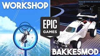 HOW TO PLAY Workshop Maps amp DOWNLOAD Bakkes Mod on Rocket League EPIC GAMES [upl. by Eillam]