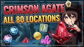 All 80 Crimson Agates Locations WITH TIMESTAMPS  DETAILED GUIDE Genshin Impact Dragonspine [upl. by Koy469]